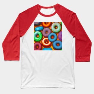 Colorful Donuts Orange Baseball T-Shirt